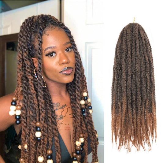 Vustbeauty Marley Twist Braiding Hair 24 Inch Marley Twist Hair Long Cuban Twist Hair 8 Packs Afro Kinky Curly Twist Crochet Hair Synthetic Marley Hair Extensions (24 Inch 8packs, 1B)