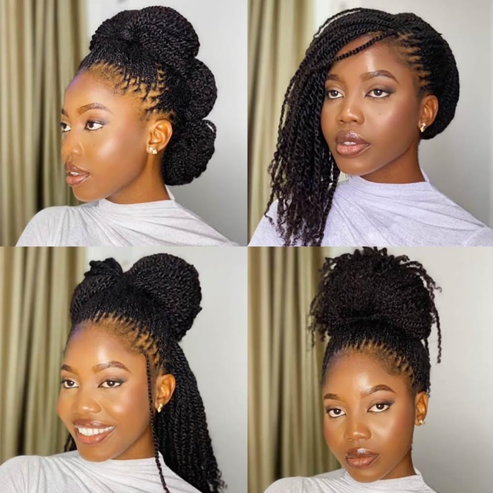 QVR Afro Kinkys Bulk Human Hair for Dreadlock Extensions Repair Locs 150 Gram, Dark Brown 14inches Mini Spring Twist Braiding Afro Kinky Human Hair for LocKs