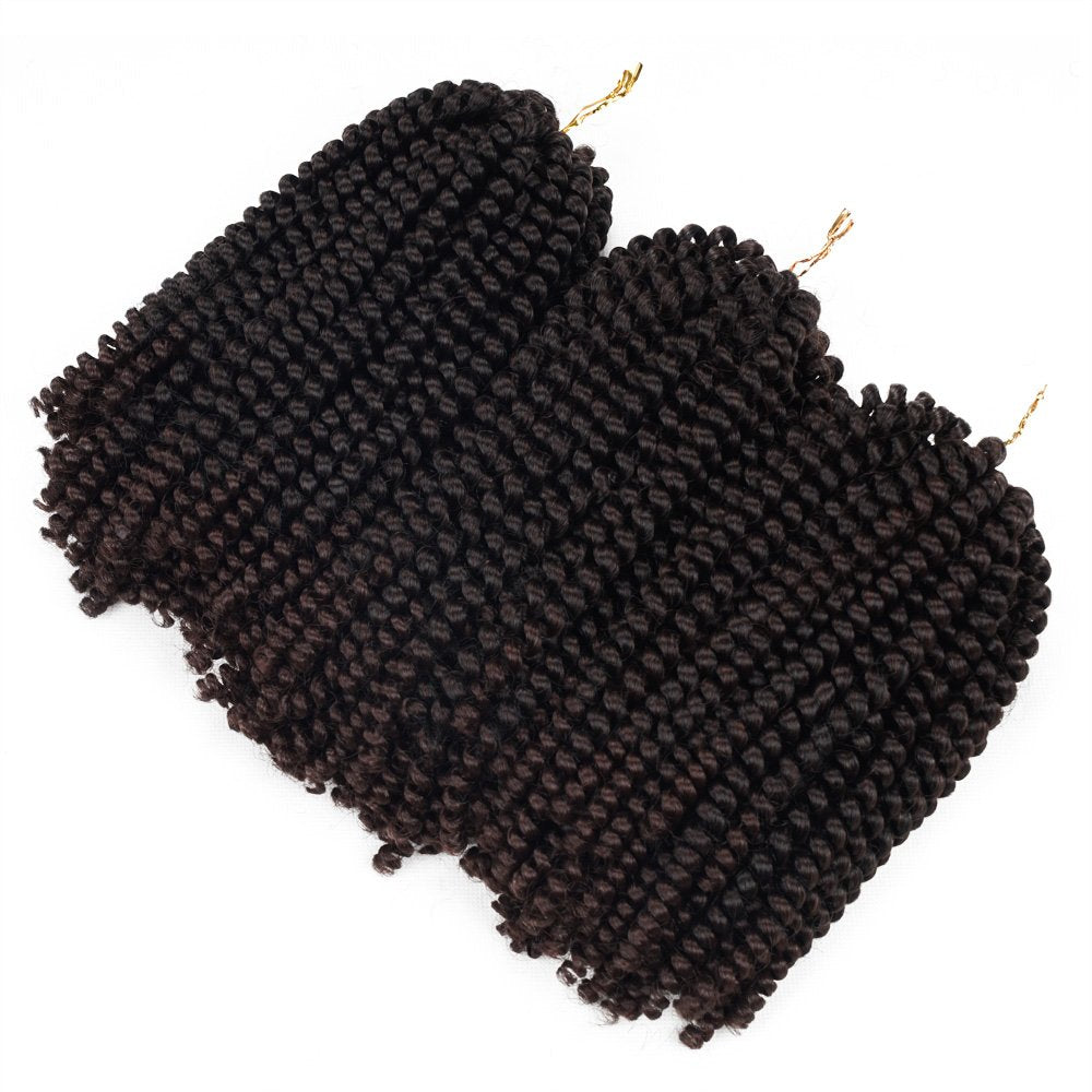 Beyond Beauty Spring Twist Crochet Hair 90strands 8 Inch Fluffy Spring Twists Braiding,Spring Twist Crochet Braids Bomb for Black Women (1B)