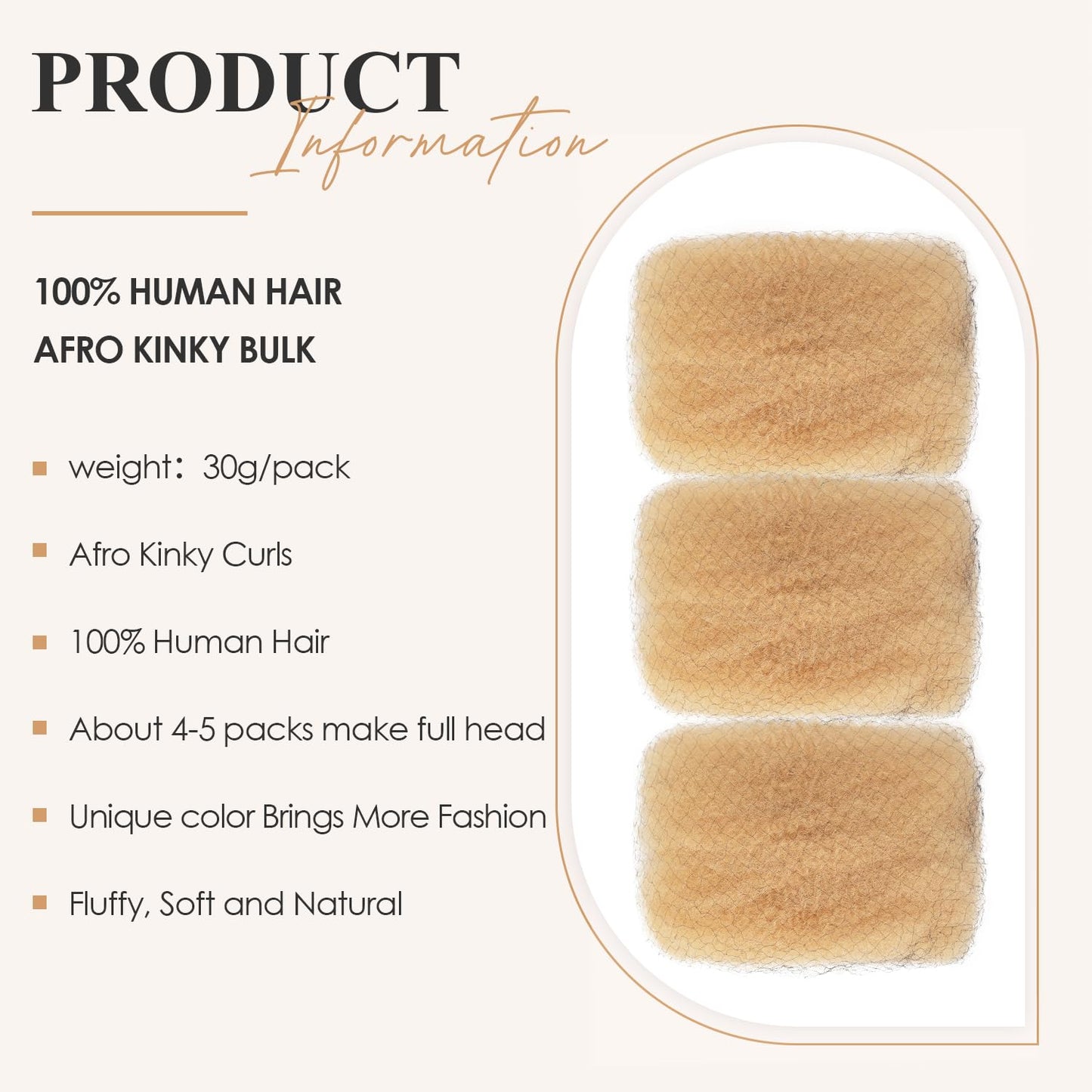 Afro Kinkys Bulk Human Hair 3 Pack 150g,Afro Kinky-Curly Human Hair Bulk Hair Bulk Human Braiding Hair for Dreadlock Extensions Repair Locs,Twist Afro Kinky Twist Extensions (14 Inch,50g/Pack)