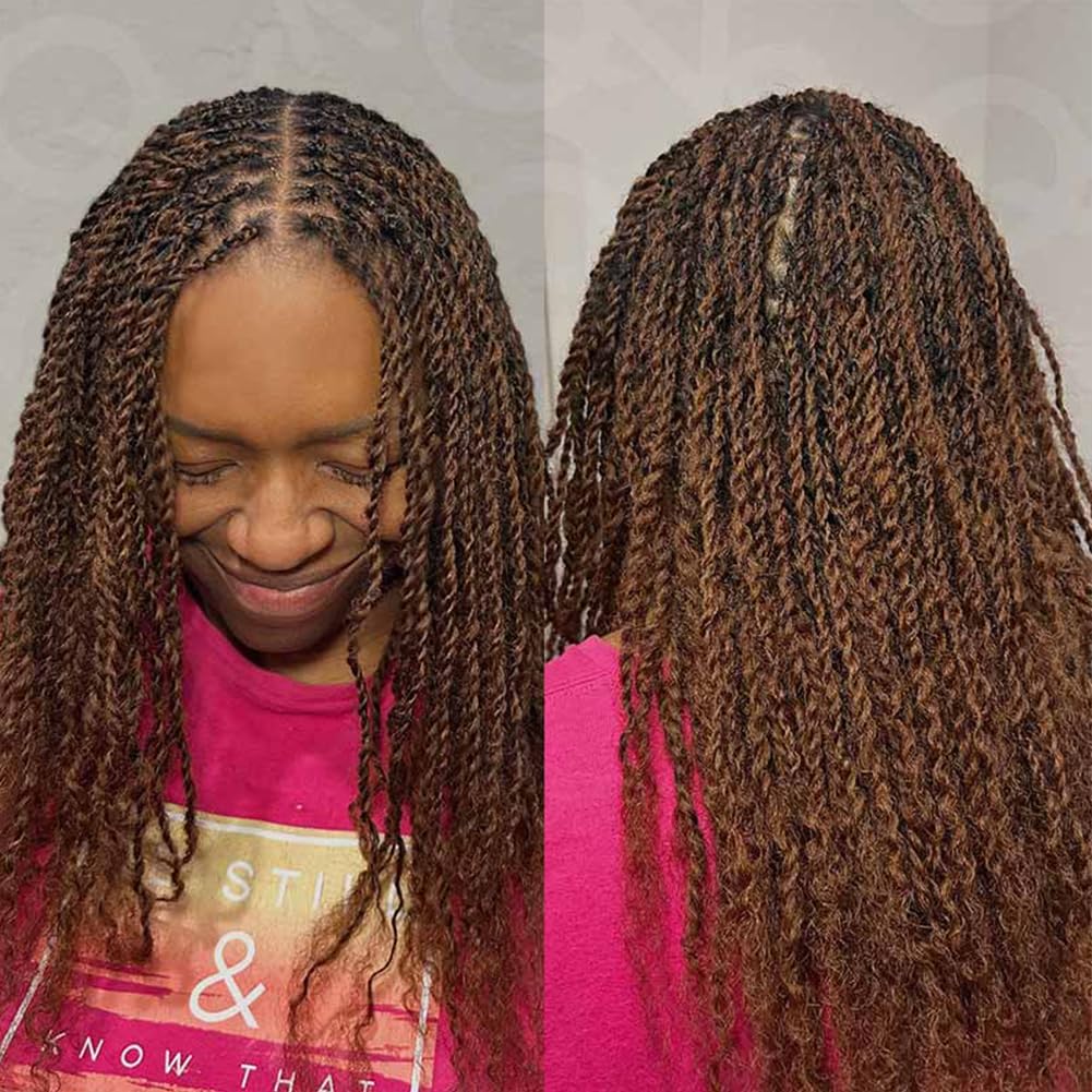 QVR Afro Kinkys Bulk Human Hair for Dreadlock Extensions Repair Locs 50 Gram/Pack,Auburn Brown Color 18 inches Mini Twist Braiding Afro Kinky Human Hair for Locs