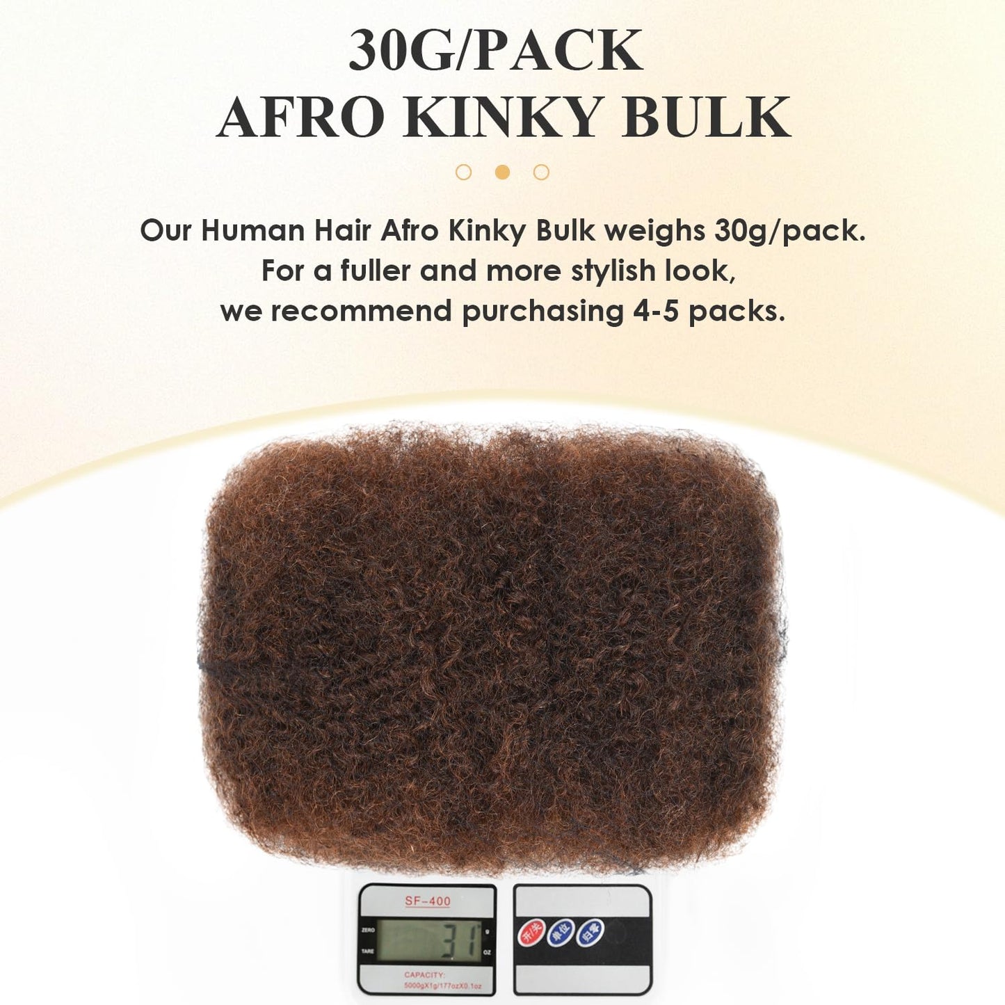Afro Kinkys Bulk Human Hair 3 Pack 150g,Afro Kinky-Curly Human Hair Bulk Hair Bulk Human Braiding Hair for Dreadlock Extensions Repair Locs,Twist Afro Kinky Twist Extensions (14 Inch,50g/Pack)