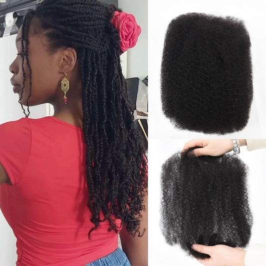Afro Kinkys Bulk Human Hair 3 Pack 150g,Afro Kinky-Curly Human Hair Bulk Hair Bulk Human Braiding Hair for Dreadlock Extensions Repair Locs,Twist Afro Kinky Twist Extensions (14 Inch,50g/Pack)