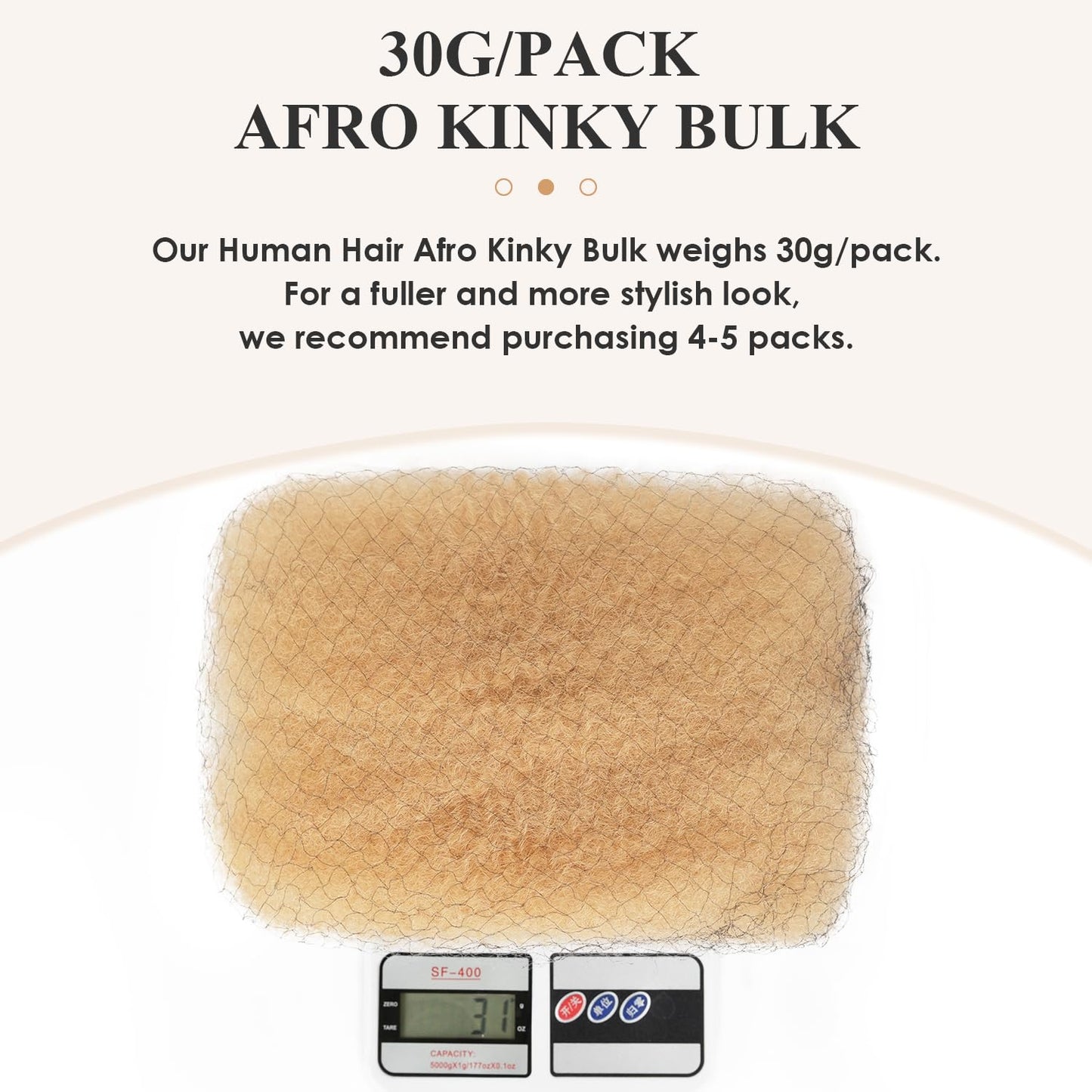 Afro Kinkys Bulk Human Hair 3 Pack 150g,Afro Kinky-Curly Human Hair Bulk Hair Bulk Human Braiding Hair for Dreadlock Extensions Repair Locs,Twist Afro Kinky Twist Extensions (14 Inch,50g/Pack)