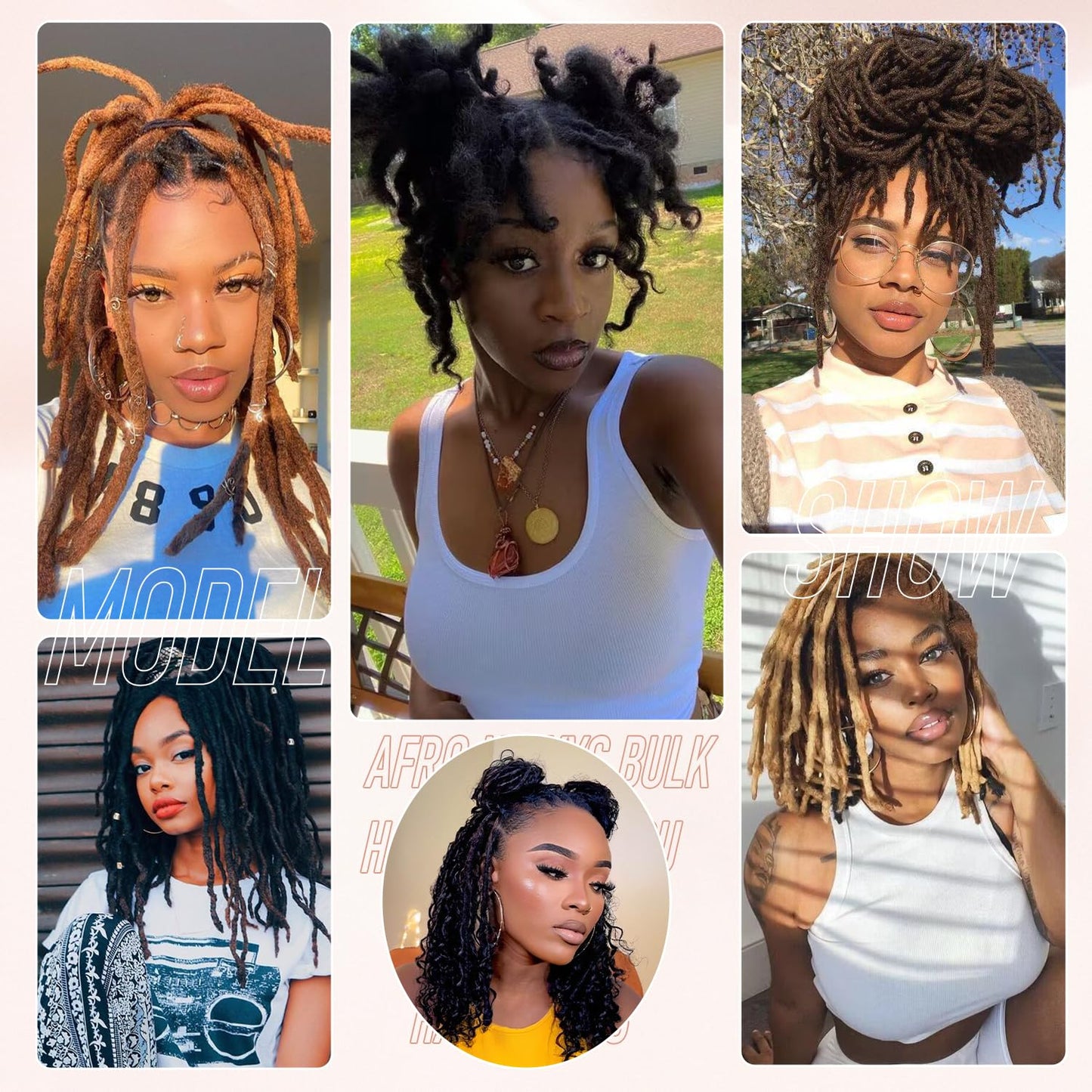 Afro Kinkys Bulk Human Hair 3 Pack 150g,Afro Kinky-Curly Human Hair Bulk Hair Bulk Human Braiding Hair for Dreadlock Extensions Repair Locs,Twist Afro Kinky Twist Extensions (14 Inch,50g/Pack)