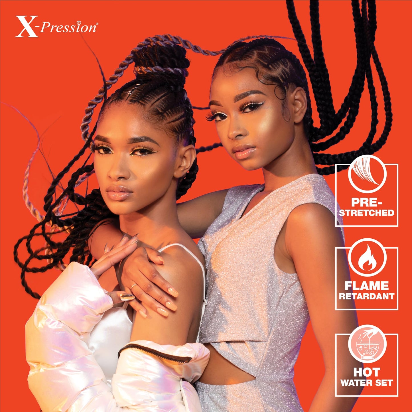 Sensationnel X-pression prestretched braiding hair - 4x braid 38 inch all kanekalon flame retardant synthetic braid for box braids and twists (1 pack, 4 MEDBROWN)