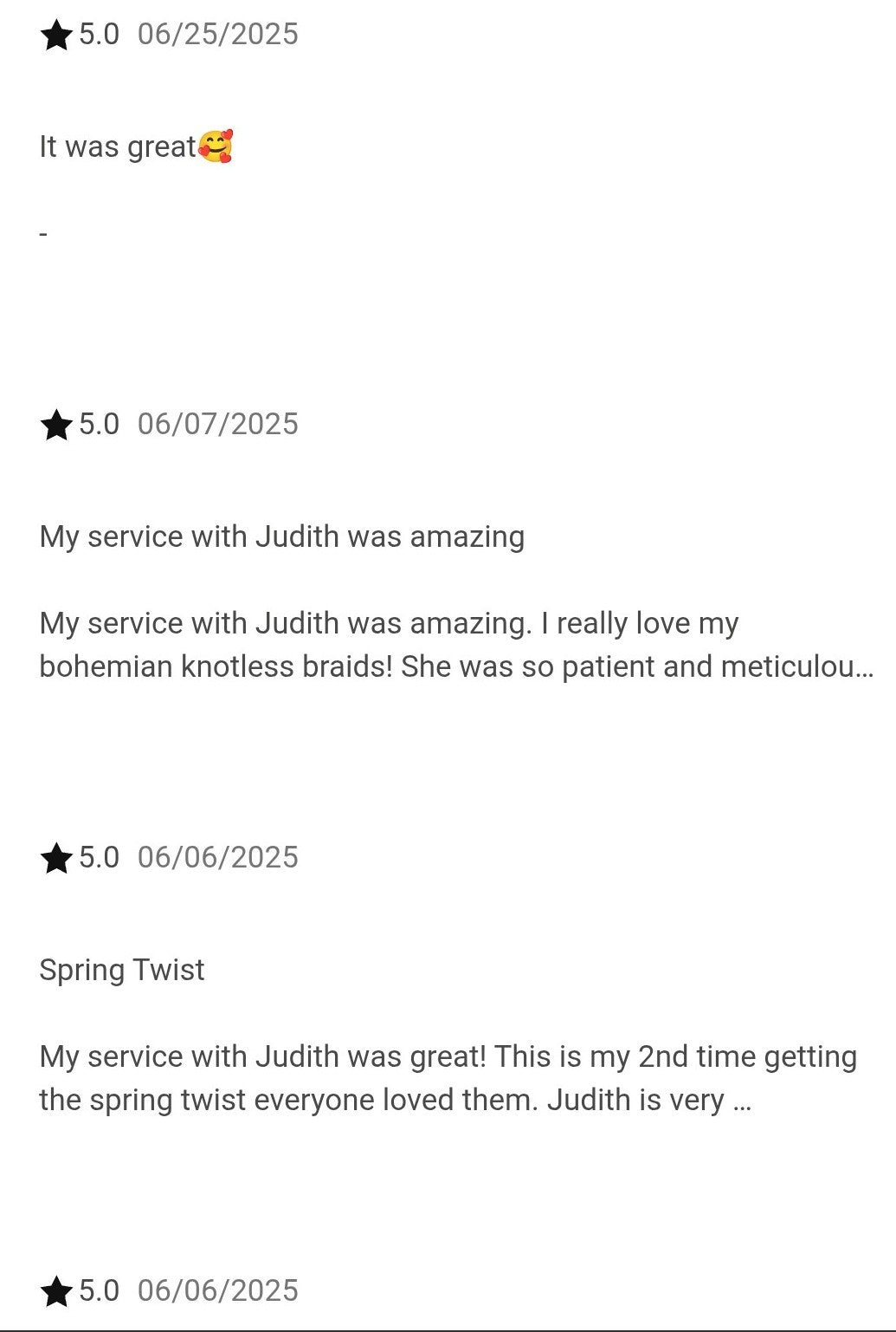 Customer comments/saying