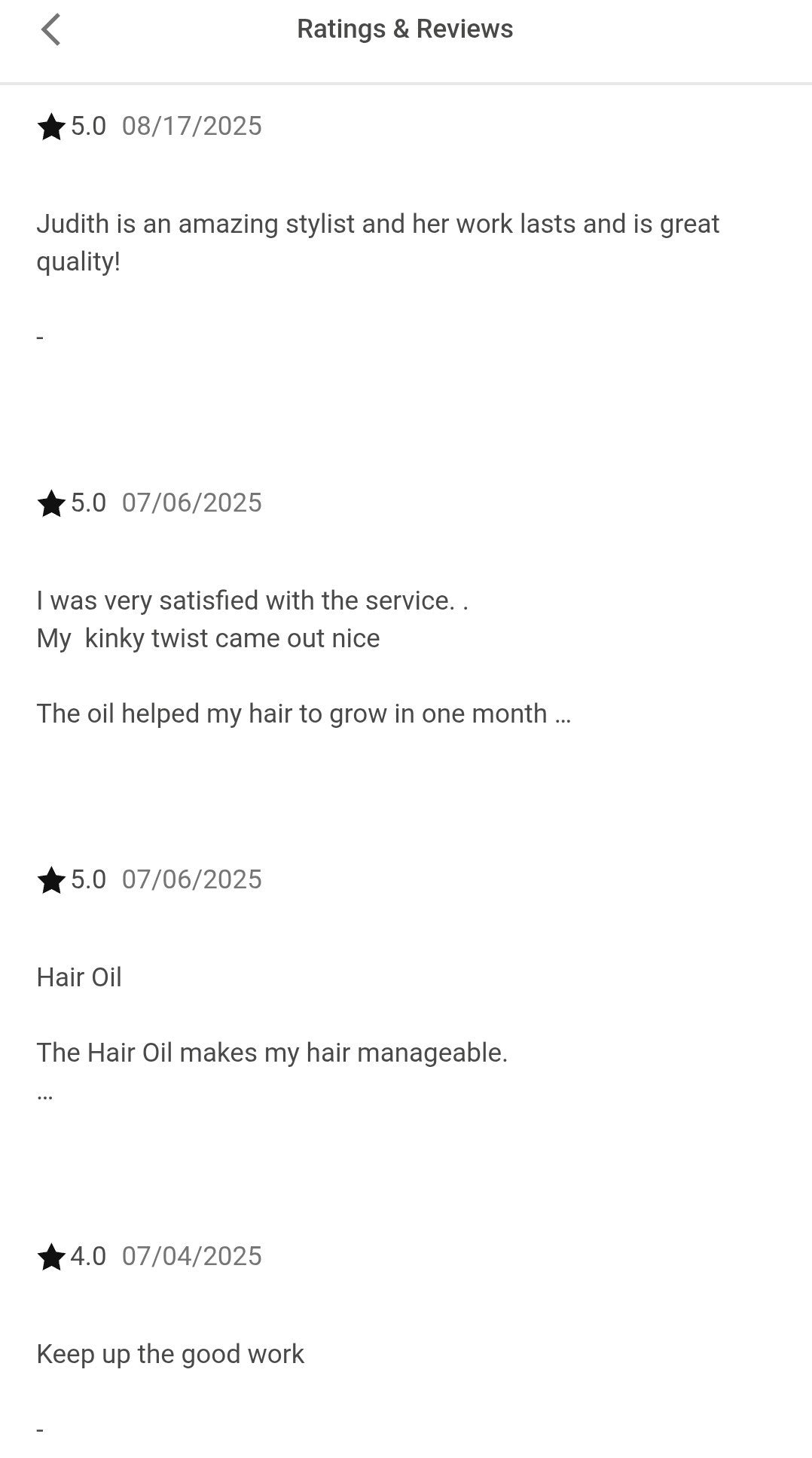 Customer comments/saying