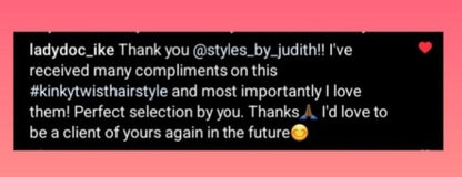 Kinky twist - Hair included